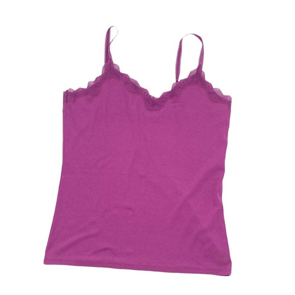 Old Navy Women's Purple Lace Trim Tank Top Size XL Cotton Blend - Picture 1 of 7
